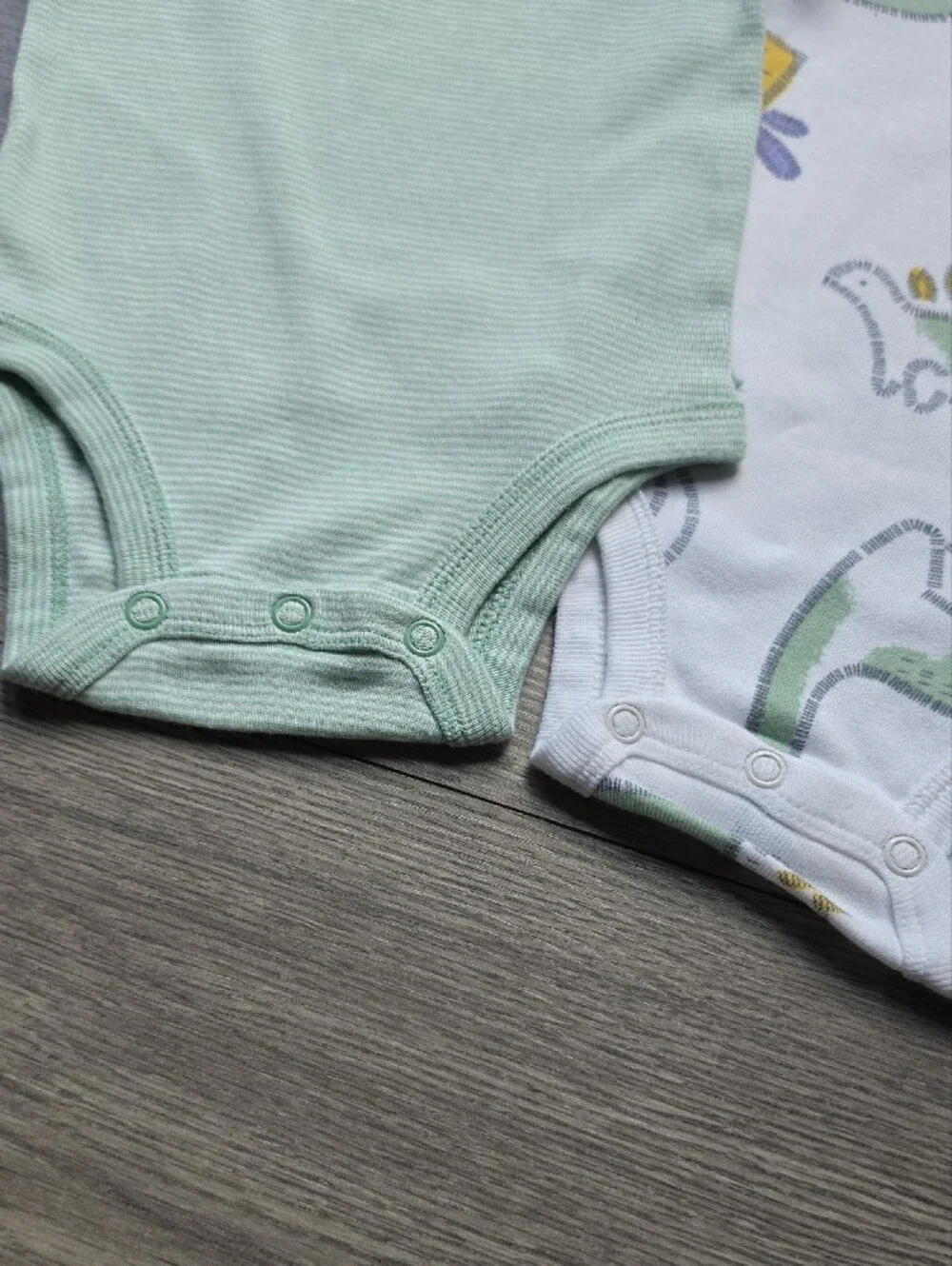 Carter's Mint Green Stripe Bodysuit & Dino Print Set 3 Pc
